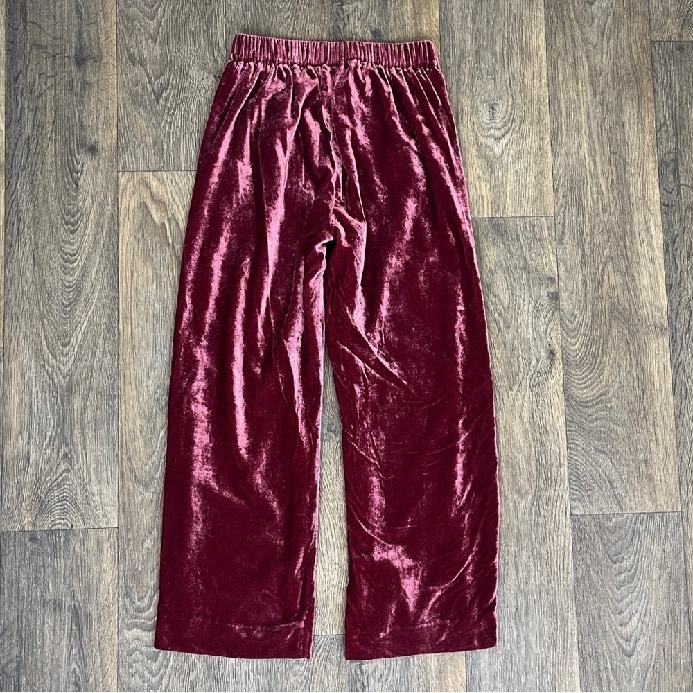 J.Crew Women’s Size 0 Crushed Velvet High Rise Cropped Wide Leg Trousers Pants - Picture 7 of 15